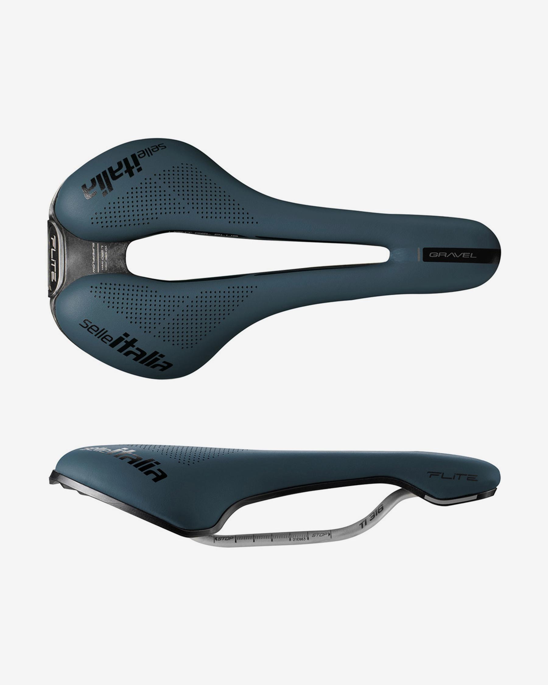 Selle Italia Flite Boost Gravel TI 316 Superflow — L3 · 145 mm · azul