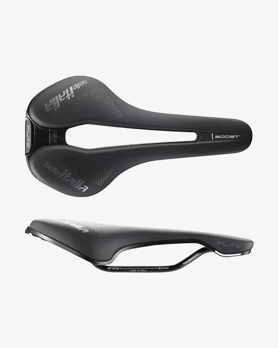 Selle Italia Flite Boost TM Superflow — S3 135 mm / L3 145 mm · negro